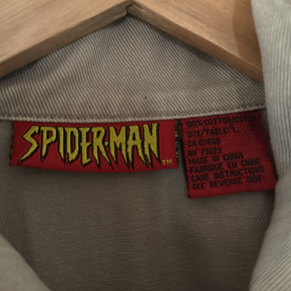 Vintage 2003 Spider-Man Denim Jacket / Large / Beige - Picture 9 of 15